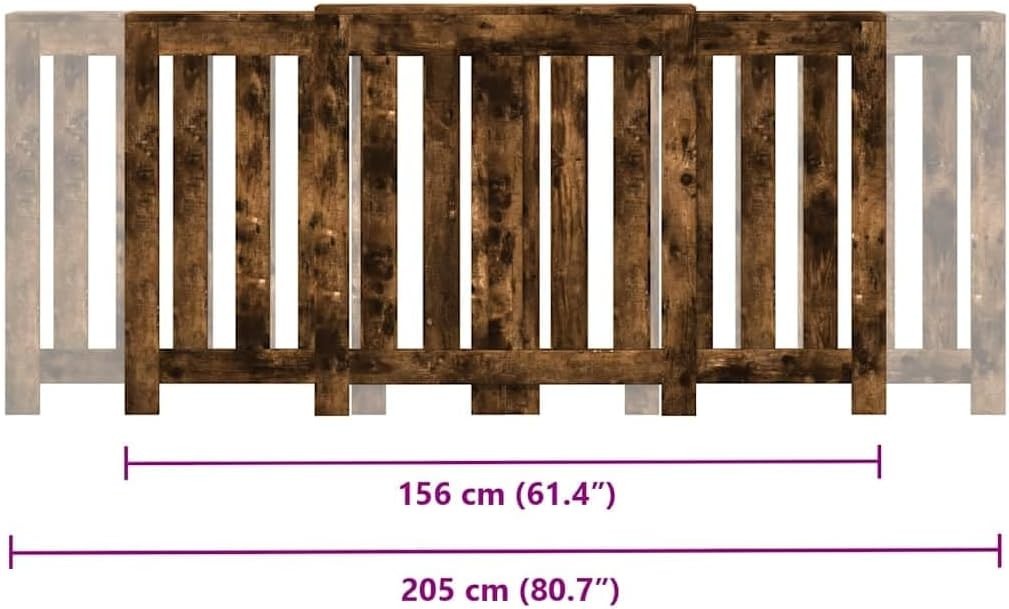 Smoked Oak Radiator Cover Cabinet | Modern Slatted MDF Heater Shelf