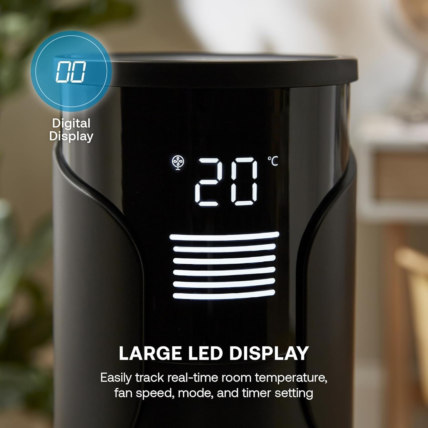 96cm Tower Fan – LED Display Silent Cooling w/Remote, Timer & 3-Speed Settings