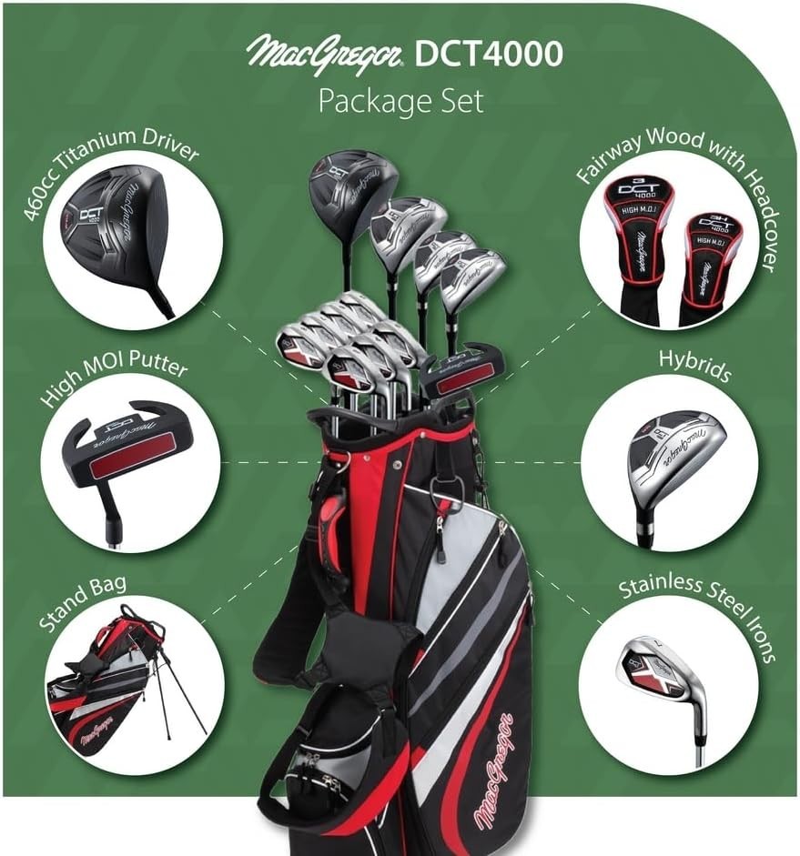 Mens Right Hand Golf Club Set Regular Flex +1 Inch Shorter Forgiving