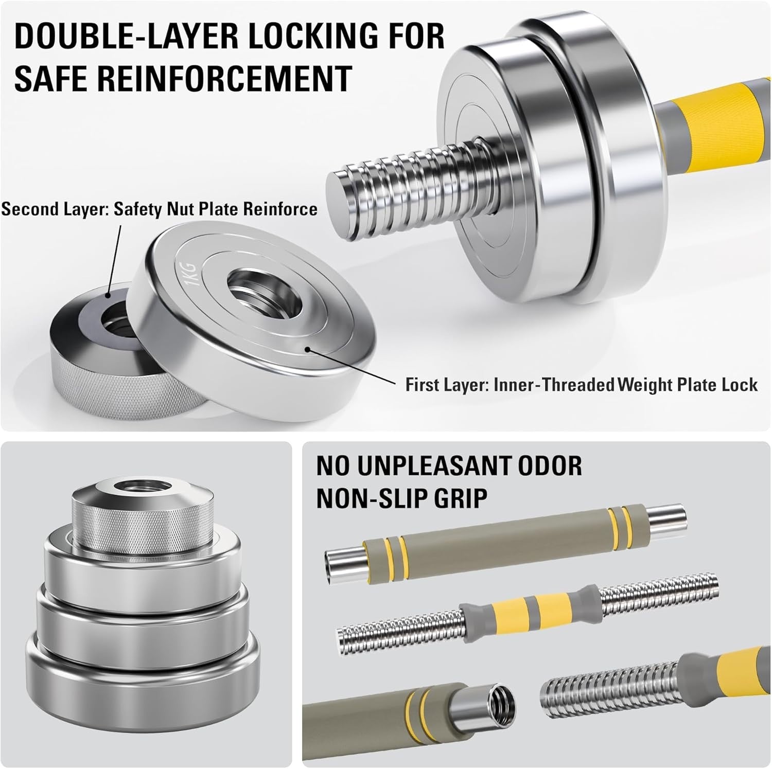 20kg Adjustable Steel Dumbbells Barbell Set Compact Case Home Gym