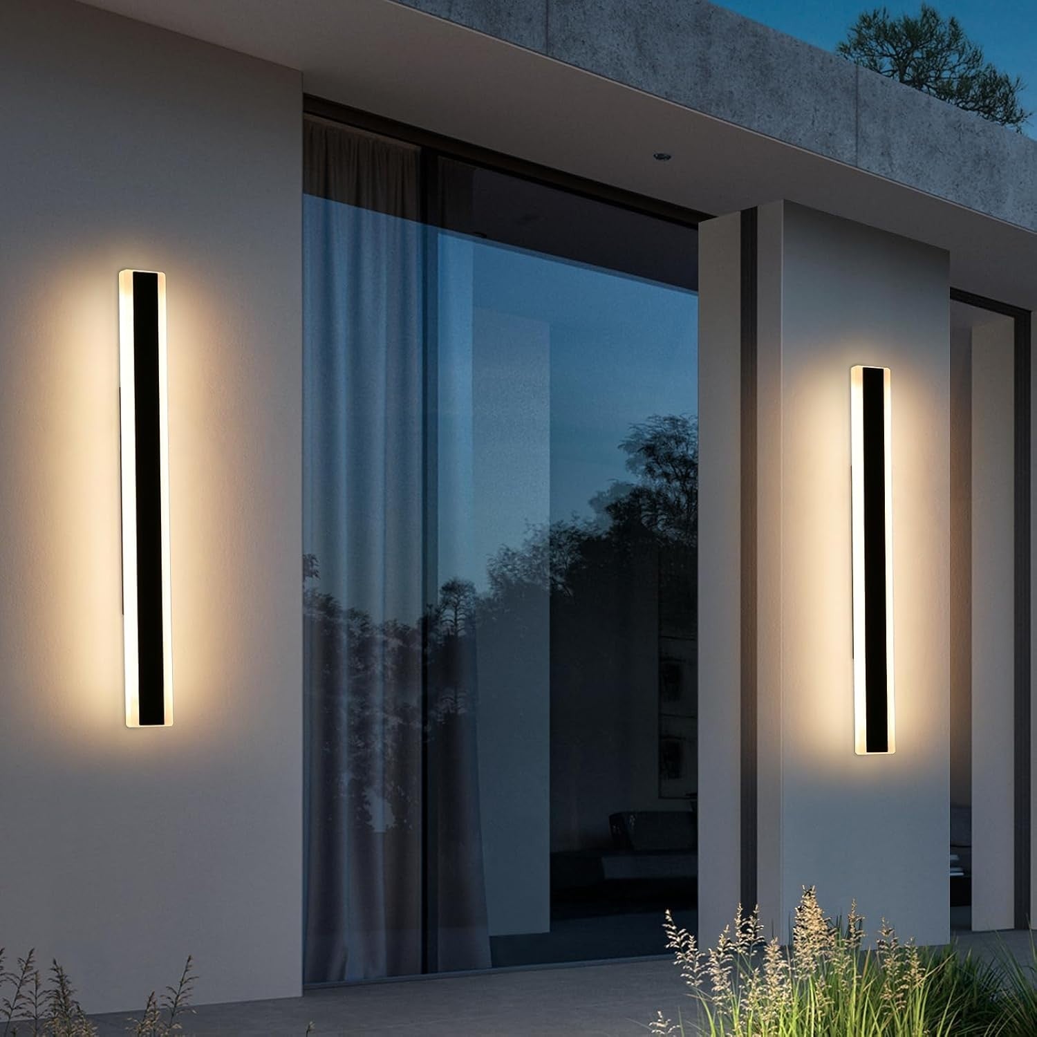 Outdoor LED Wall Lights 100cm Long Waterproof Modern Porch Lights 2-Pack
