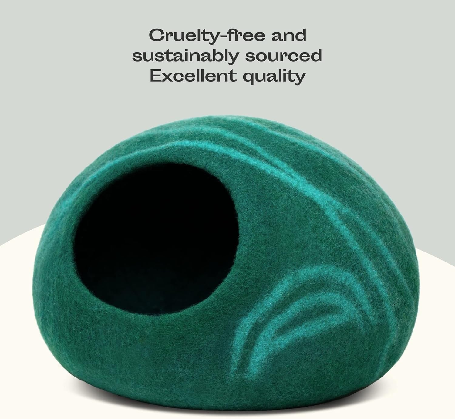 Handmade Wool Cat Cave Bed Large Felt Cat House Indoor Cozy Hideaway