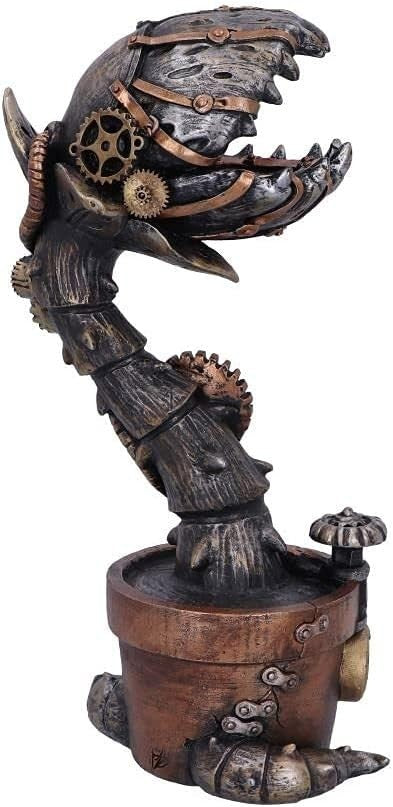 Steampunk Mechanical Venus Fly Trap Figurine 24.3cm Bronze Resin Ornament