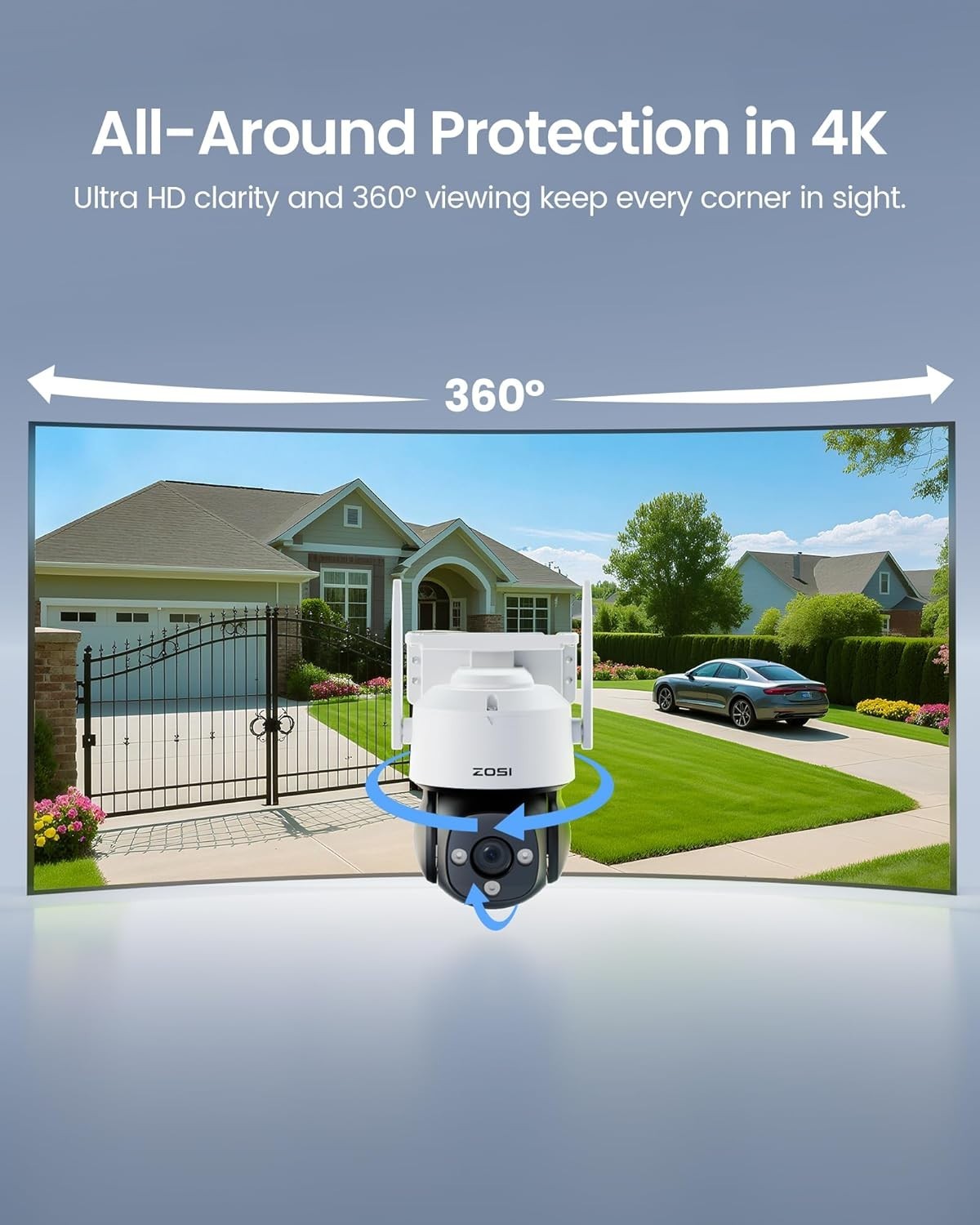 4K WiFi Security Camera PTZ 8MP Night Vision AI Detection CCTV