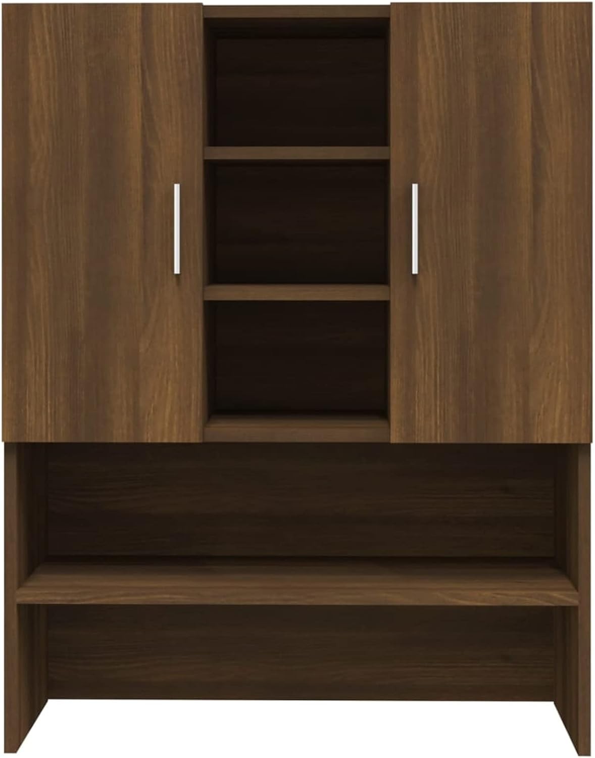 Gecheer Washing Machine Storage Cabinet Bathroom Storage Rack Wooden Laundry Cup
