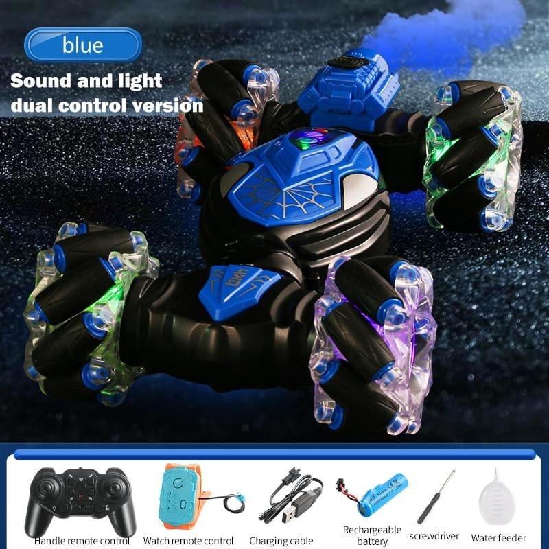 RC Drift Stunt Car w/ LED Lights & Spray Effects, 360° Rotation Remote Control