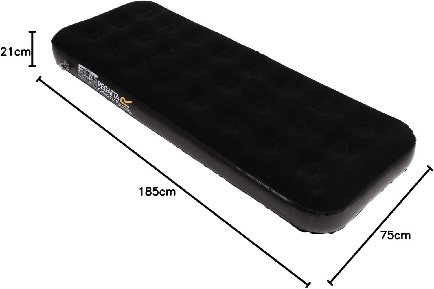 Single Inflatable Air Mattress Puncture-Resistant PVC, 185x75x21cm