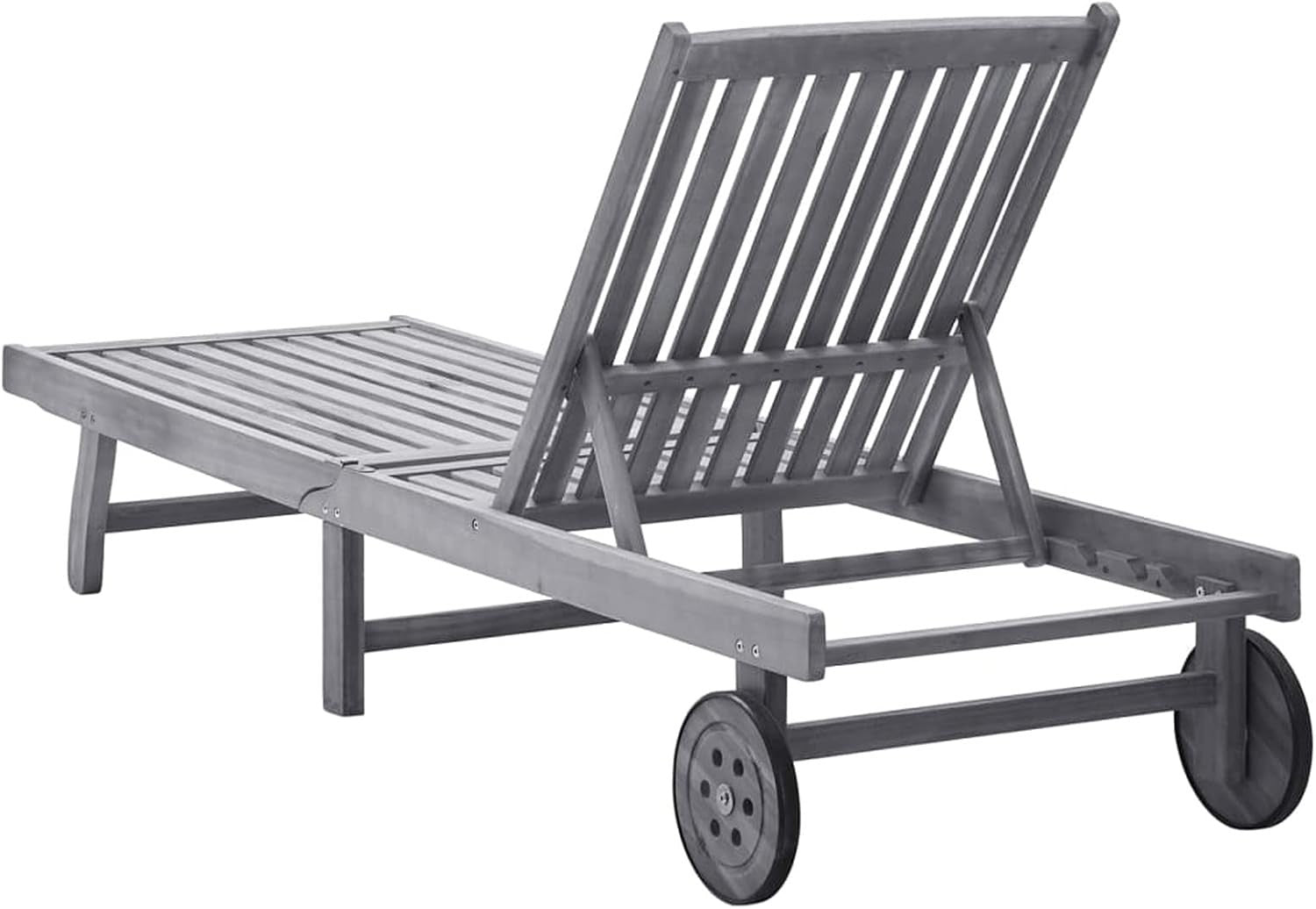 Adjustable Wooden Sun Lounger Solid Acacia Waterproof Garden Patio Chair