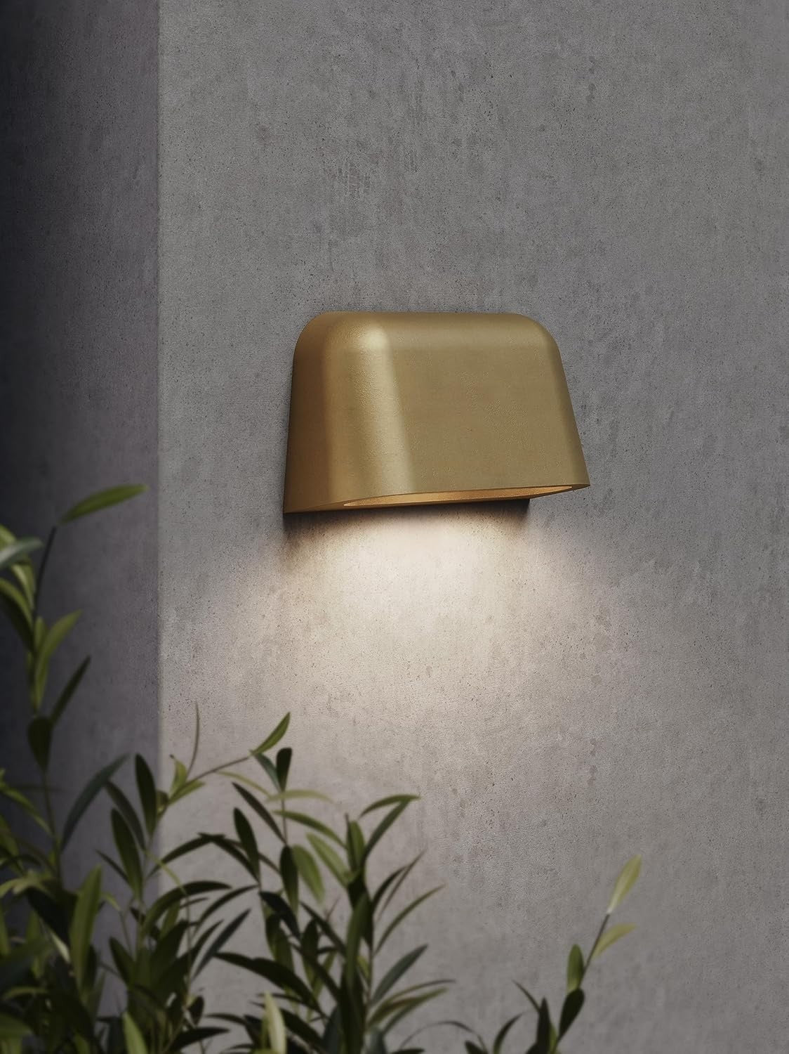 Dimmable Outdoor Wall Light Twin 6W LED Aluminium Antique Brass IP44