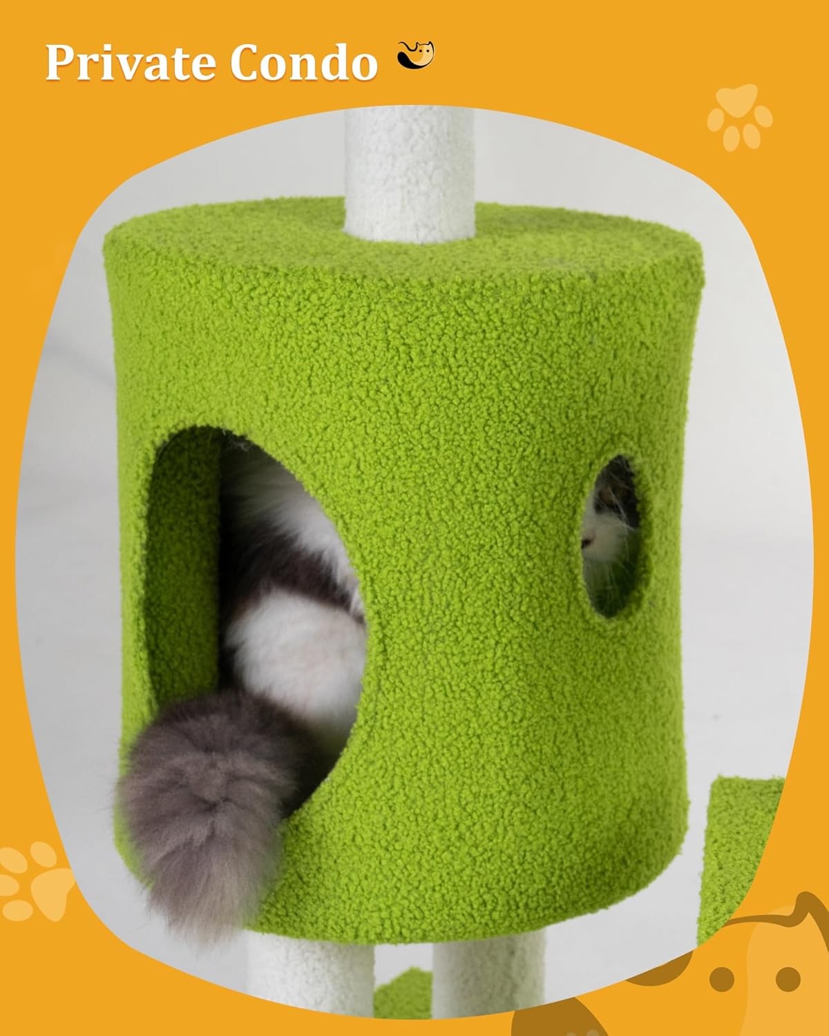 Cute Cat Tree Tower 104cm Scratching Post Condo Hammock for Indoor Cats