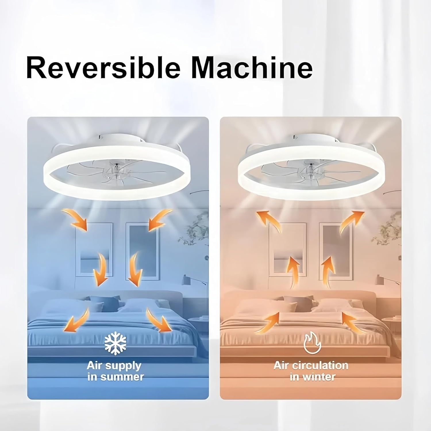 50cm Ceiling Fan Light, Remote & App, 6 Speed, Quiet Dimmable LED