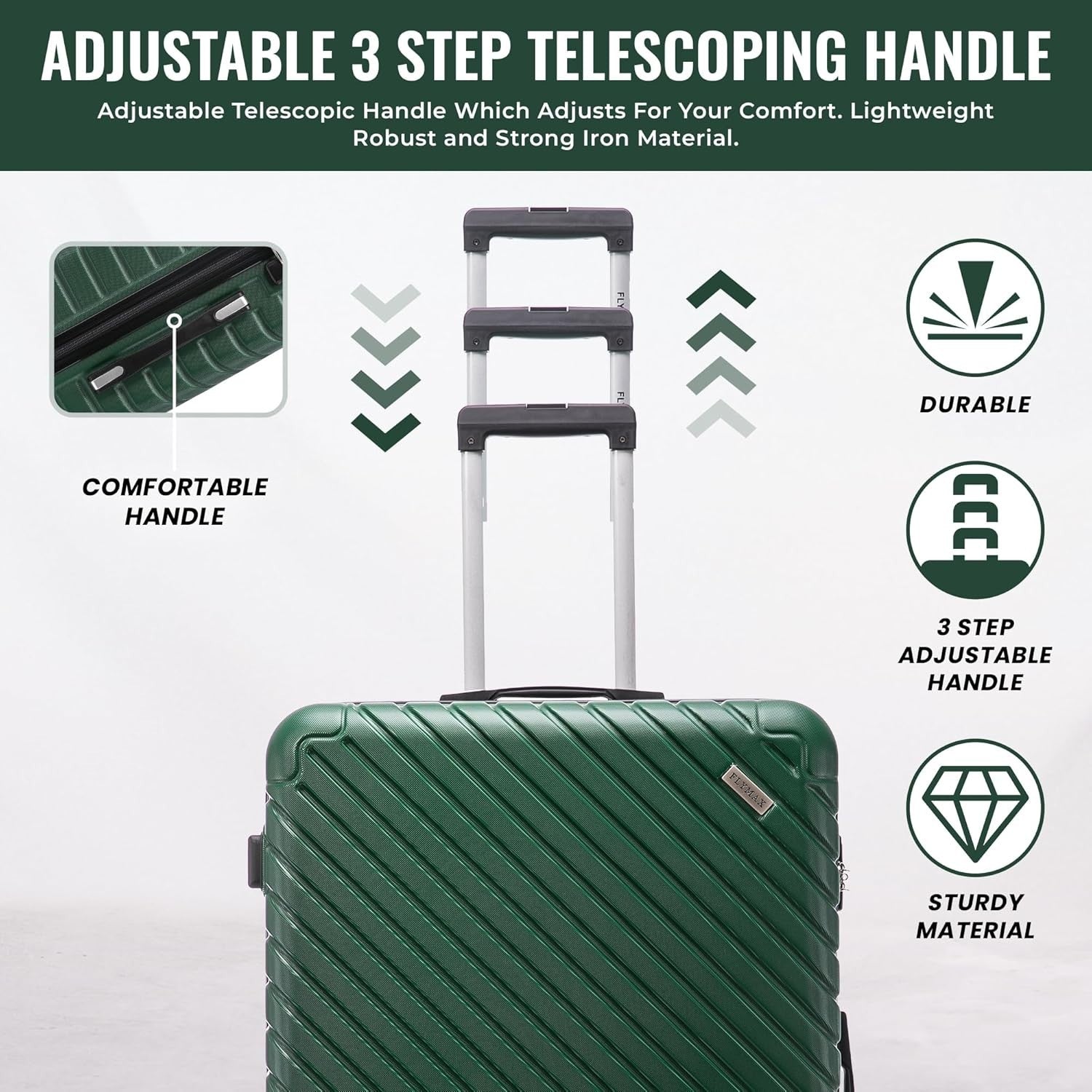 32'' Extra Large Suitcase Hard Shell ABS Lightweight 4 Wheel 125L Lock