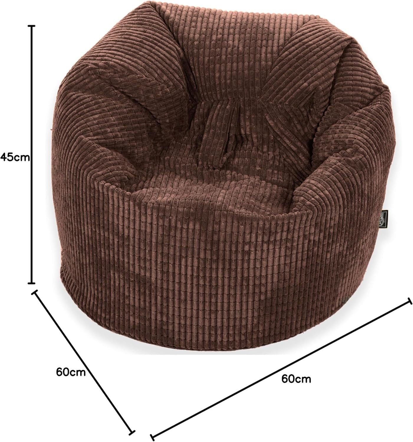Kids Bean Bag Chair Corduroy Comfy Seat Lounge Soft Filled Brown