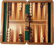 Wooden Inlaid Backgammon Set Folding Board 36x26cm Classic Strategy Game