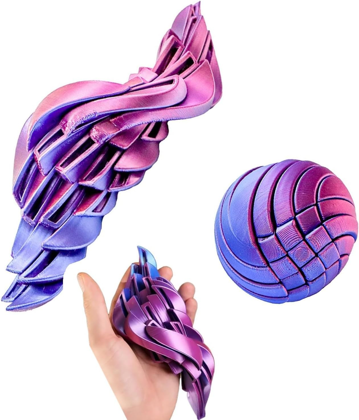 Mini Twist Gear Fidget Ball 3D Printed Stress Relief Pocket Toy