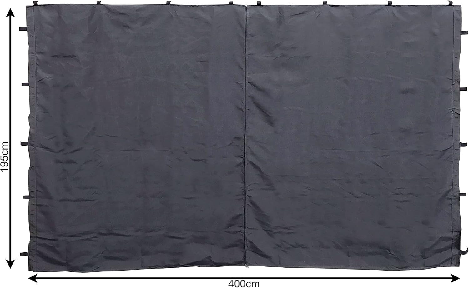 2 Gazebo Side Panels 3x4m Anthracite Polyester w/ Zipper Window