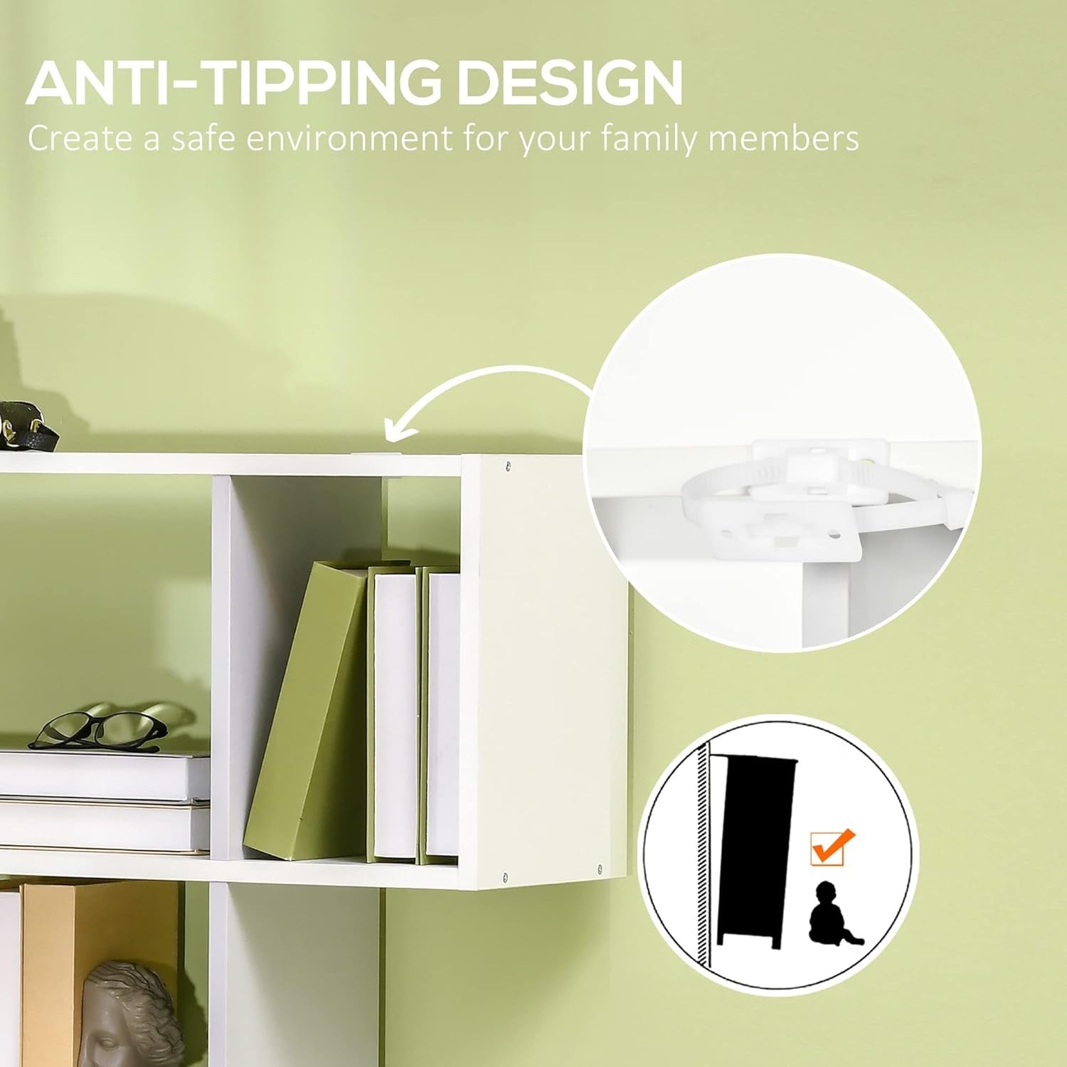 Modern 5-Tier Bookcase with 13 Shelves, Freestanding Storage Unit White