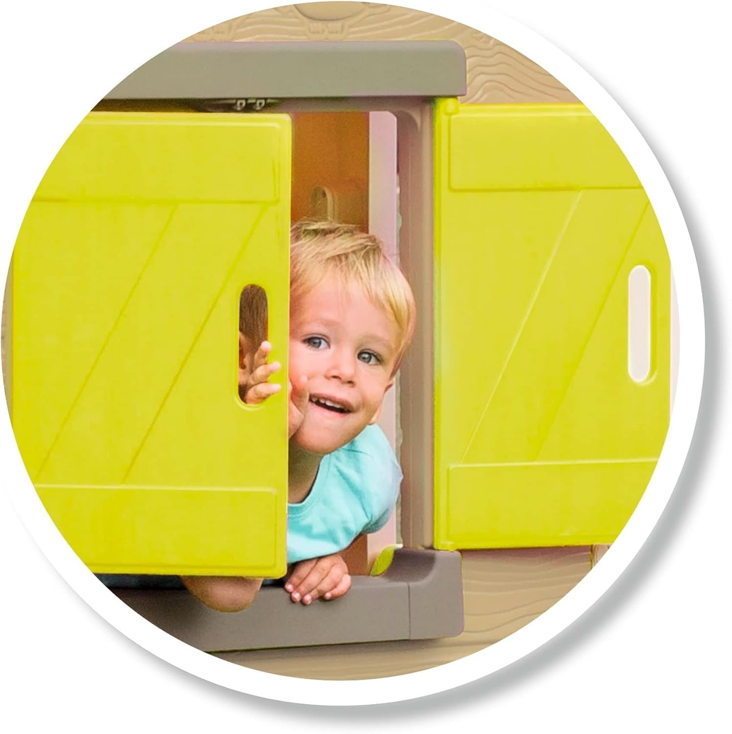 Kids Plastic Playhouse Garden Indoor Outdoor w Shutters Door Windows