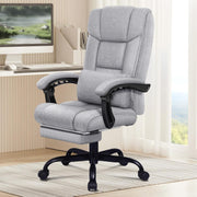 Executive Office Chair Recliner w/ Footrest 180kg Fabric
