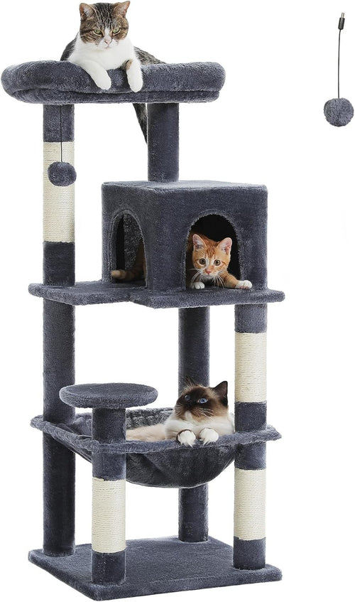116cm Cat Tree Tower Multi Level Scratching Posts Condo Hammock Dark Grey