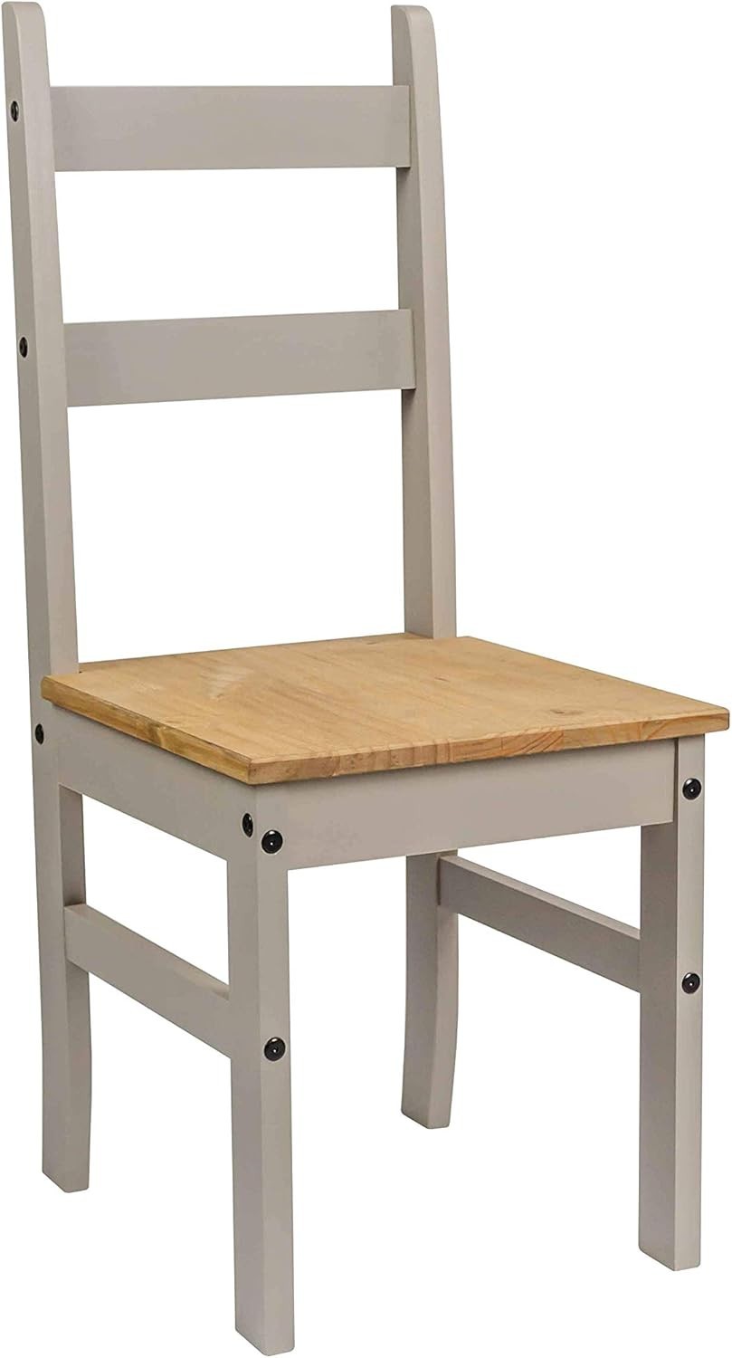 Dining Table Set with 4 Chairs & Bench Grey Oak Wax Finish for Small Spaces