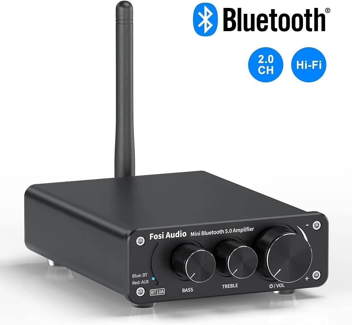 Bluetooth 5.0 Stereo Amplifier 50W x2 Mini HiFi Class D
