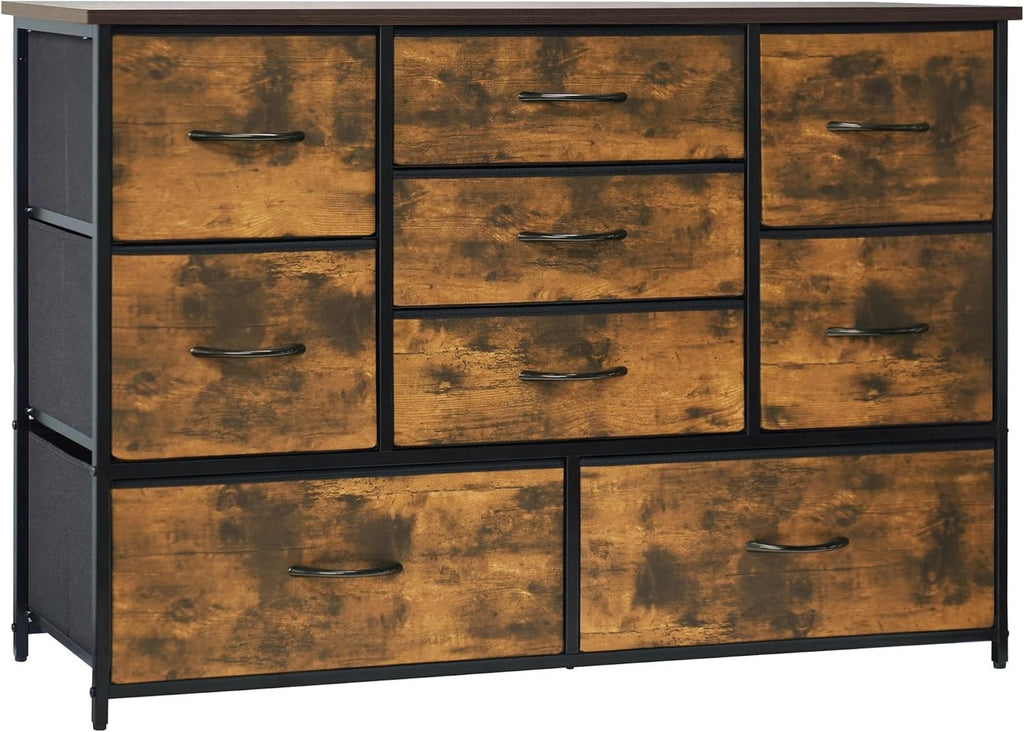 9 Drawer Fabric Dresser Storage Organizer | Bedroom, Living Room, Nursery