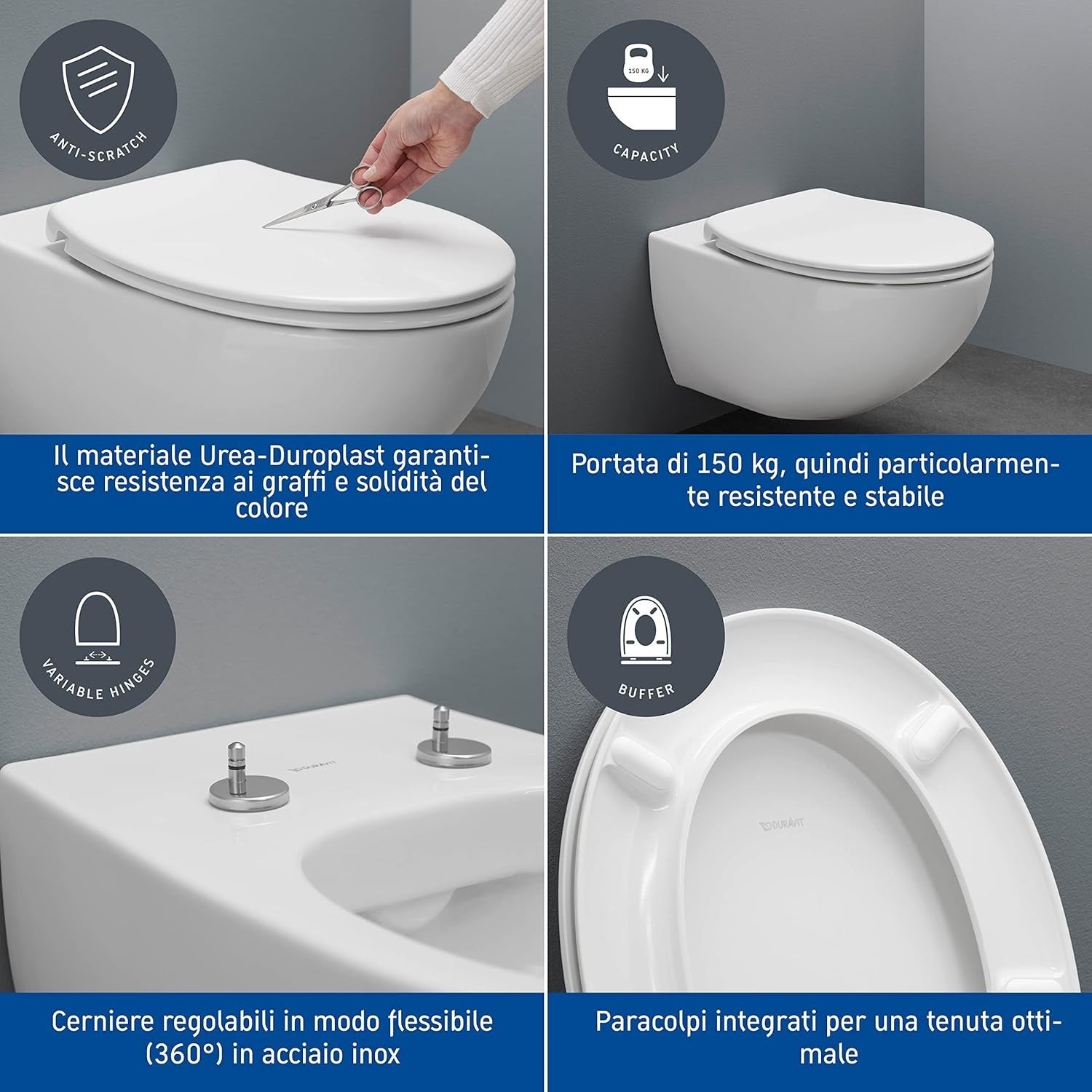 Universal Oval Toilet Seat Soft Close Quick Release Urea Thermoset White EU