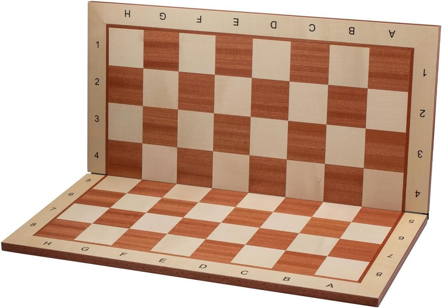 48cm Inlaid Folding Wooden Chess Board – Premium Sycamore Tournament Board
