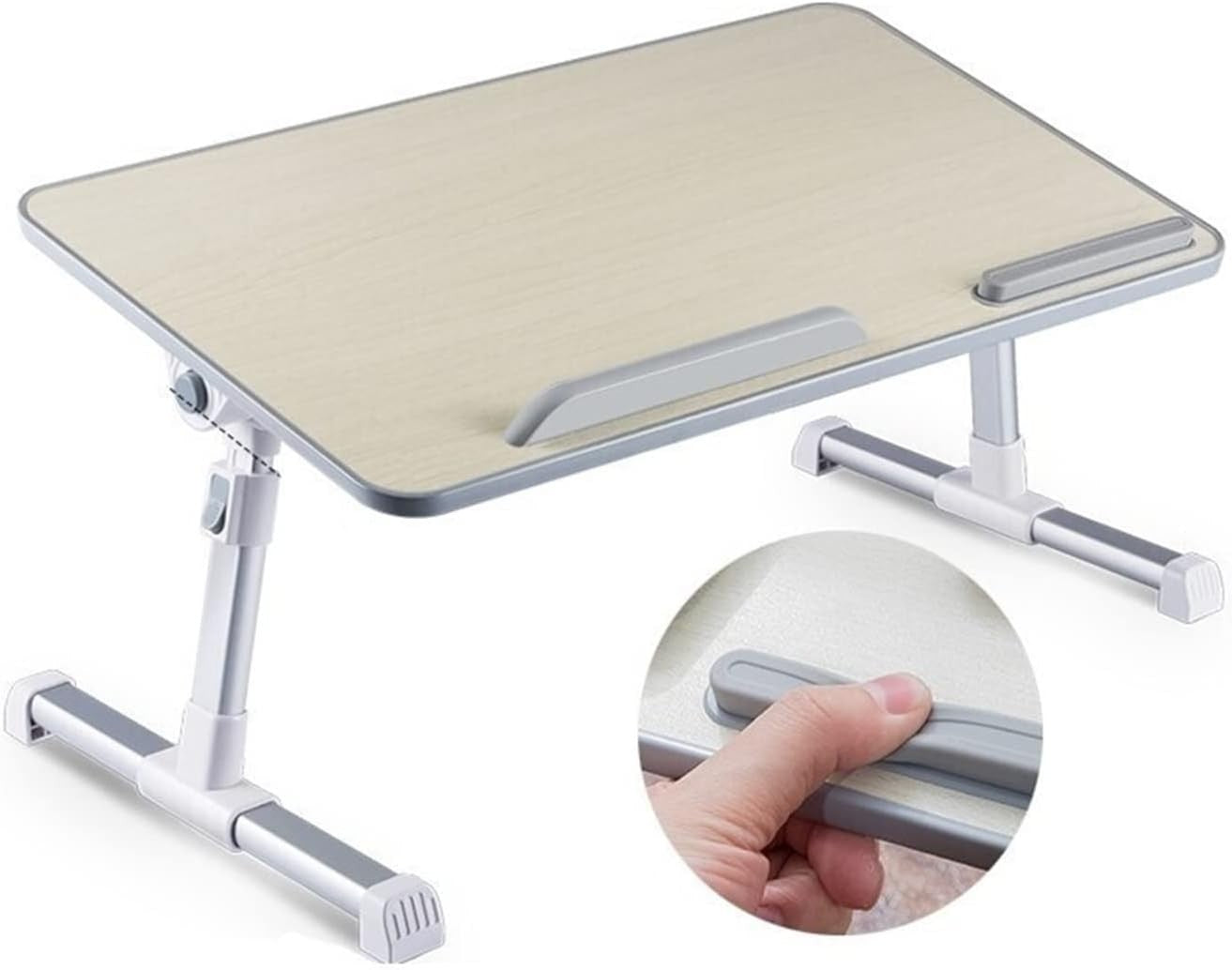 Adjustable Folding Laptop Desk Lightweight Bed Table Small Study Desk White