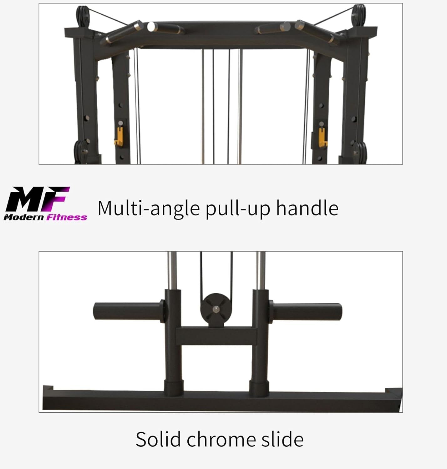 Power Cage Squat Rack Cable Crossover Dual Pulley Home Gym