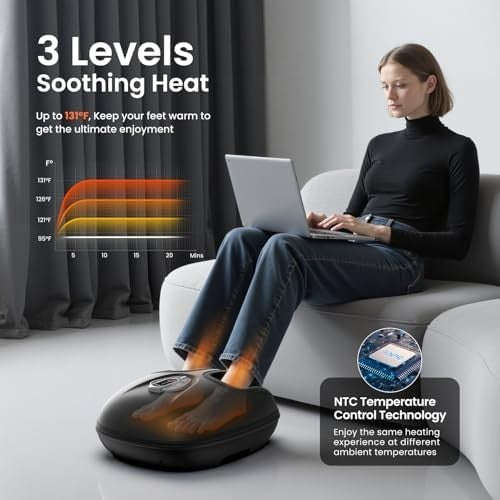 Heated Shiatsu Foot Massager Plantar Fasciitis Relief Remote Control