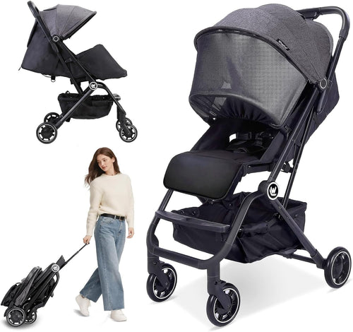 Lightweight Baby Stroller One Hand Fold Compact Travel Pushchair w Basket