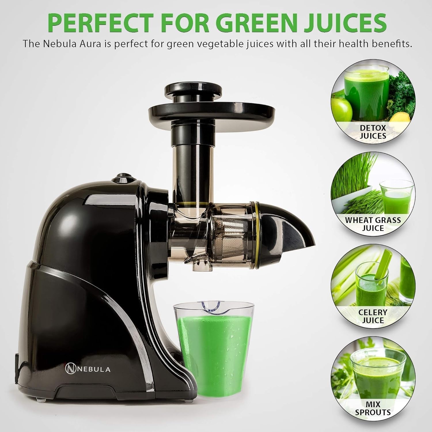 Cold Press Horizontal Juicer 60RPM 7 Stage Extraction Ultra Quiet Easy Clean