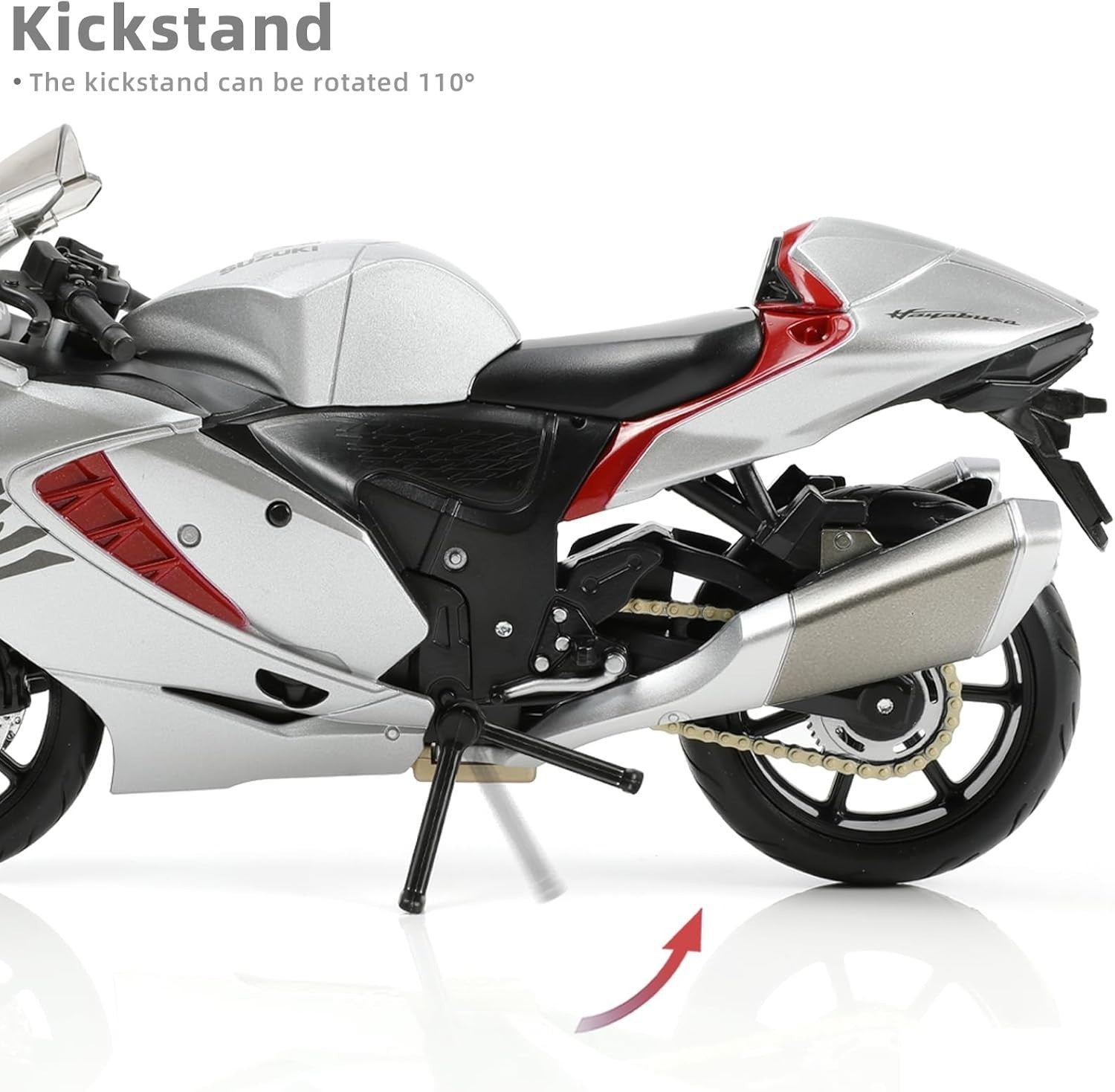 1:12 Diecast Sports Motorcycle Model - Silver Metal Build, Perfect Gift