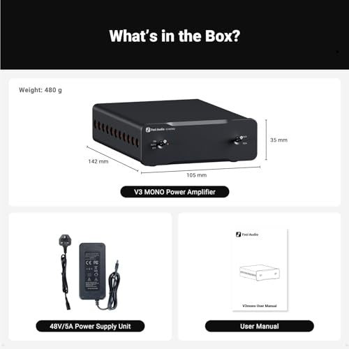 V3 Mono Hi-Res Power Amplifier 240W Class-D RCA XLR Home HiFi AVR