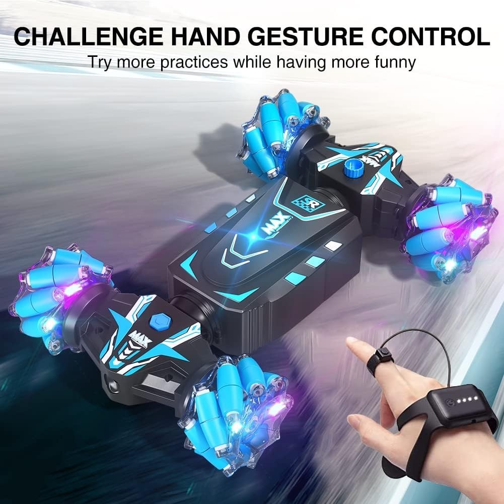 RC Stunt Car 360° Drift 4WD – Gesture & Remote Control, LED Spray Toy Gift
