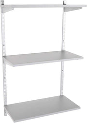 Adjustable Floating Wall Shelf 3-Tier Grey 31.6D x 90W x 100H cm