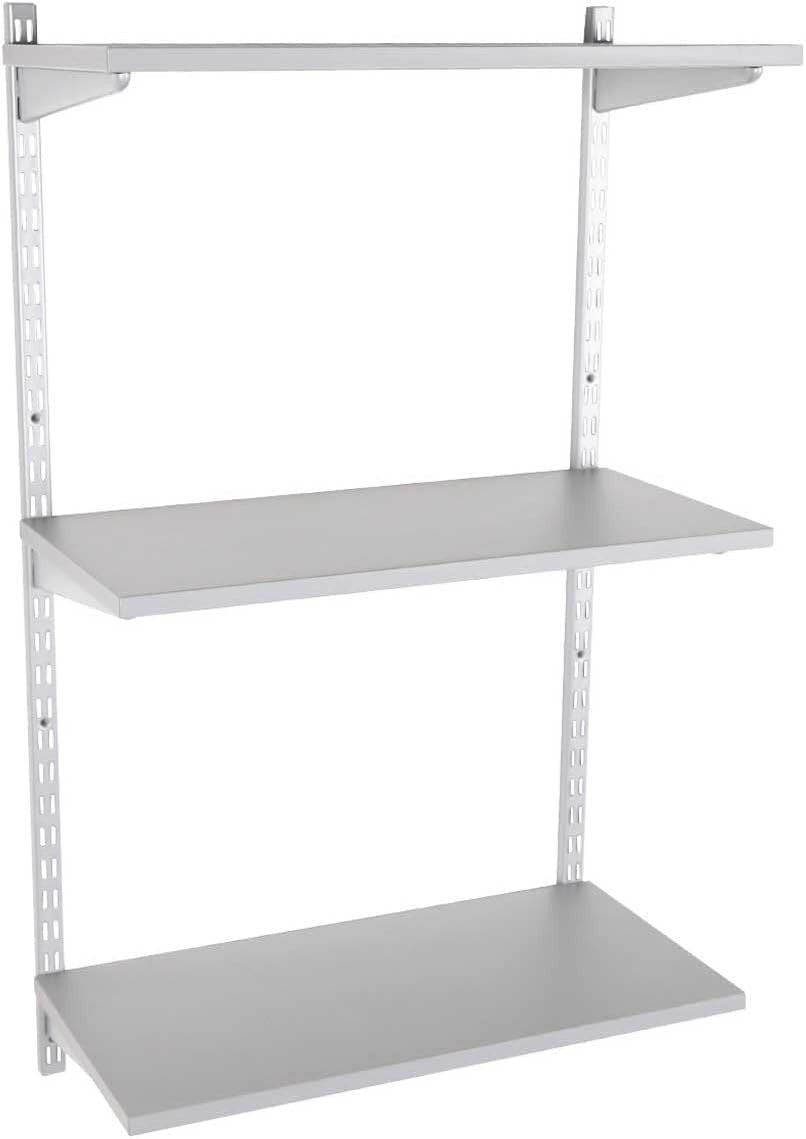 Adjustable Floating Wall Shelf 3-Tier Grey 31.6D x 90W x 100H cm