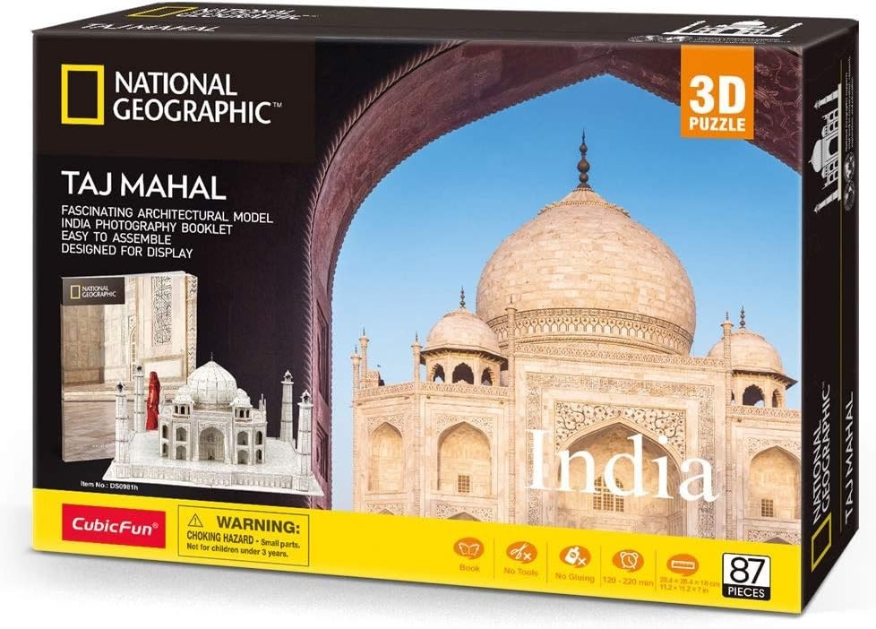 3D Taj Mahal Puzzle 87 Piece Architecture Model Kit Educational Gift