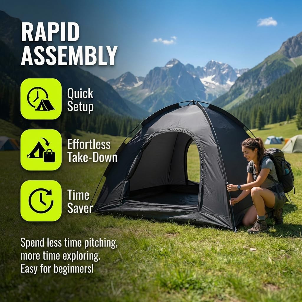 2 Man Pop Up Camping Tent Waterproof Lightweight Instant Setup