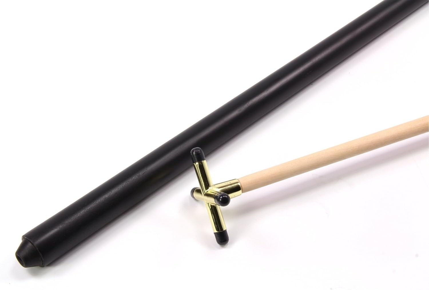 57in 2pc Cue Rest Stick Hardwood Snooker Pool Brass Bridge Head