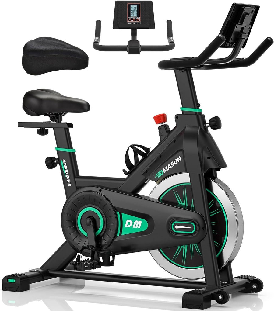 Quiet Magnetic Exercise Bike w/ LCD, Tablet Holder, Comfy Seat & 160kg Capacity