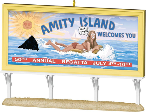 Jaws 50th Anniversary Ornament – Lenticular Billboard Keepsake Movie Decor Gift
