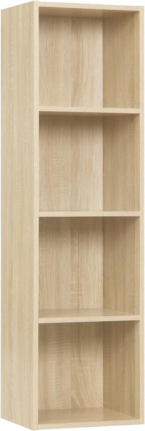 Oak 4 Cube Bookcase Storage Shelf Unit Small Freestanding Display Cabinet