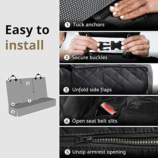 Waterproof Dog Car Seat Cover ISOFIX Non Slip Scratch Proof Washable