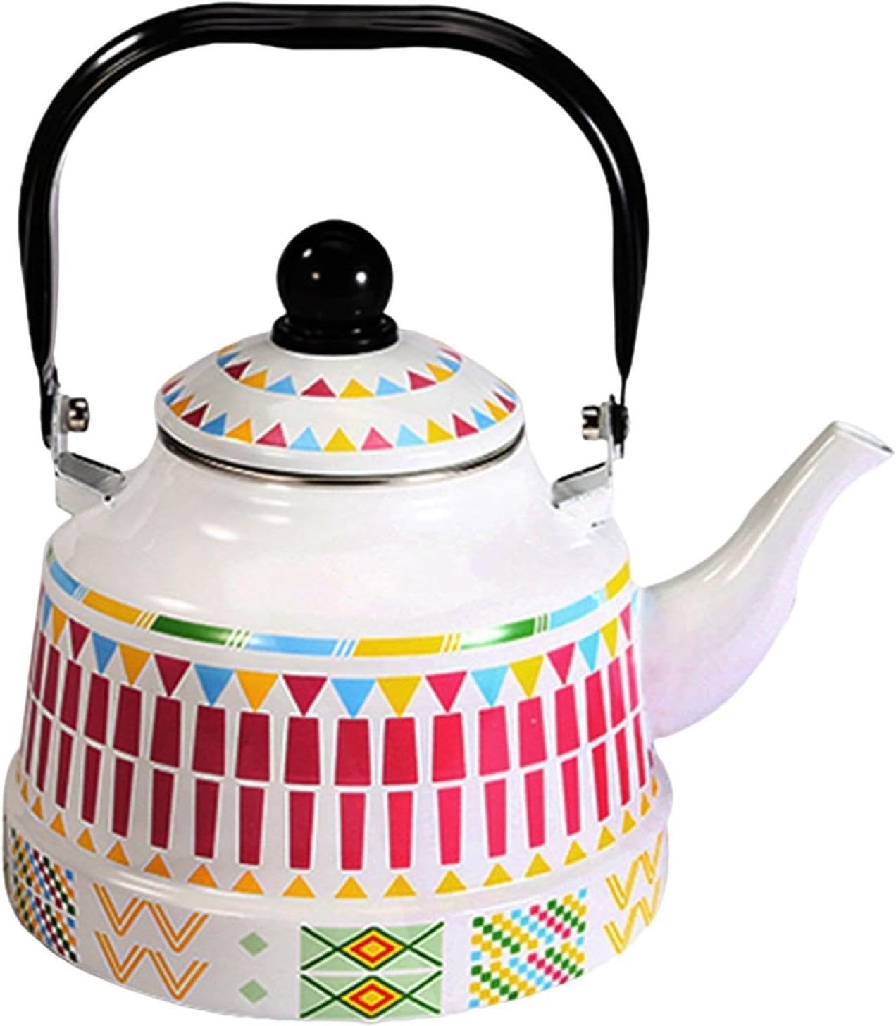 2.5L Retro Enamel Tea Kettle Stovetop Water Pot Induction Safe