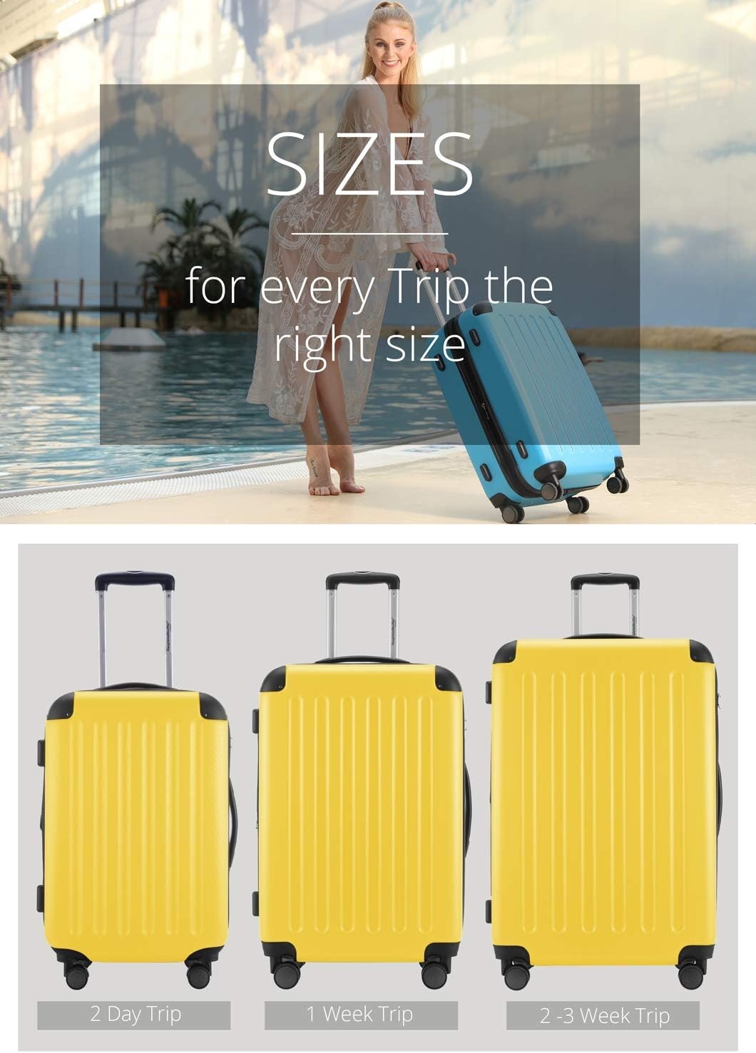 55cm Cabin Hard Shell Suitcase Expandable Spinner Wheels TSA Lock Carry On
