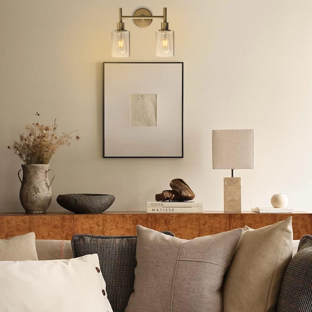 Vintage Glass Wall Light Double Sconce Lamp E27 Antique Loft Fixture