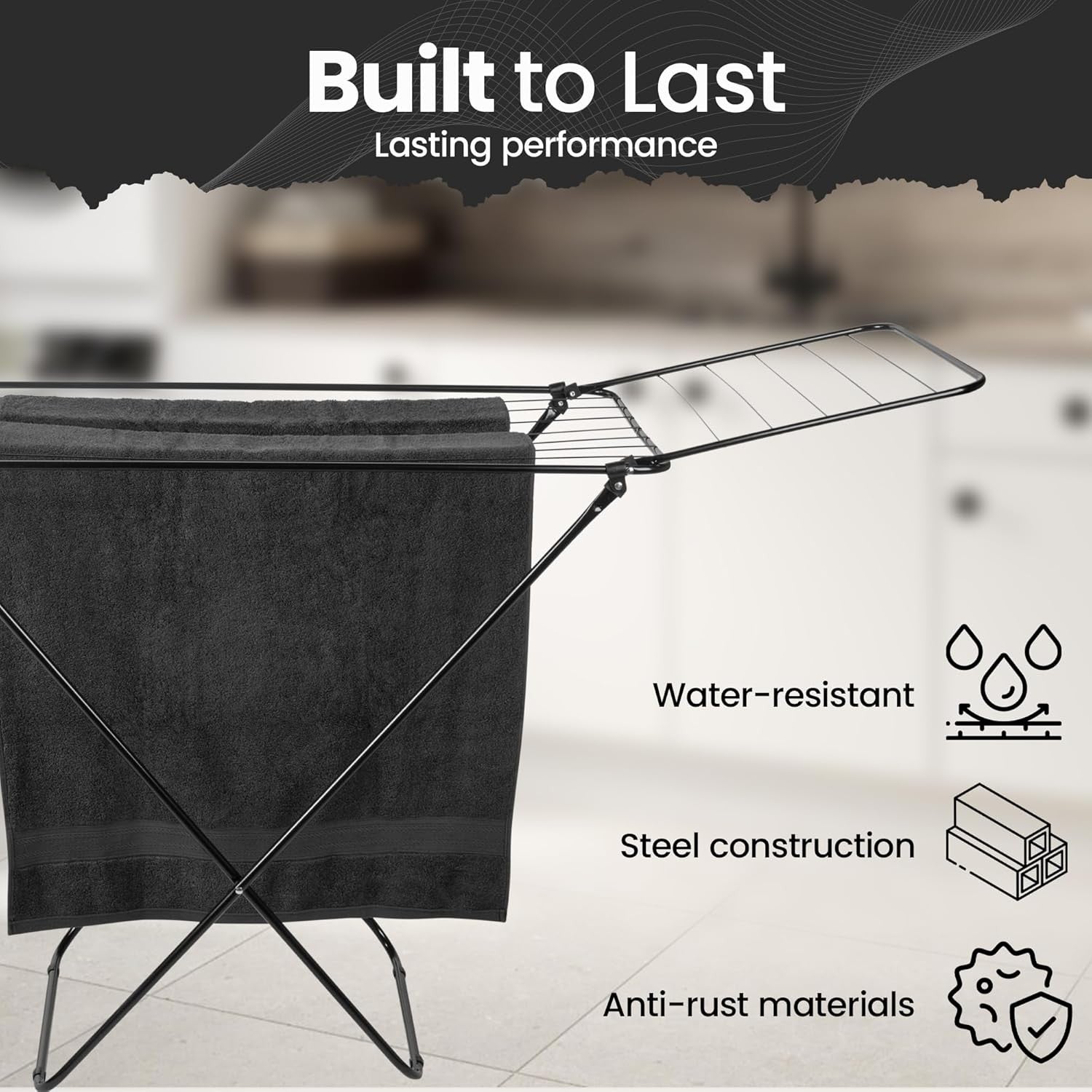14m Clothes Airer Folding Laundry Drying Rack Compact Indoor Outdoor No Assembly